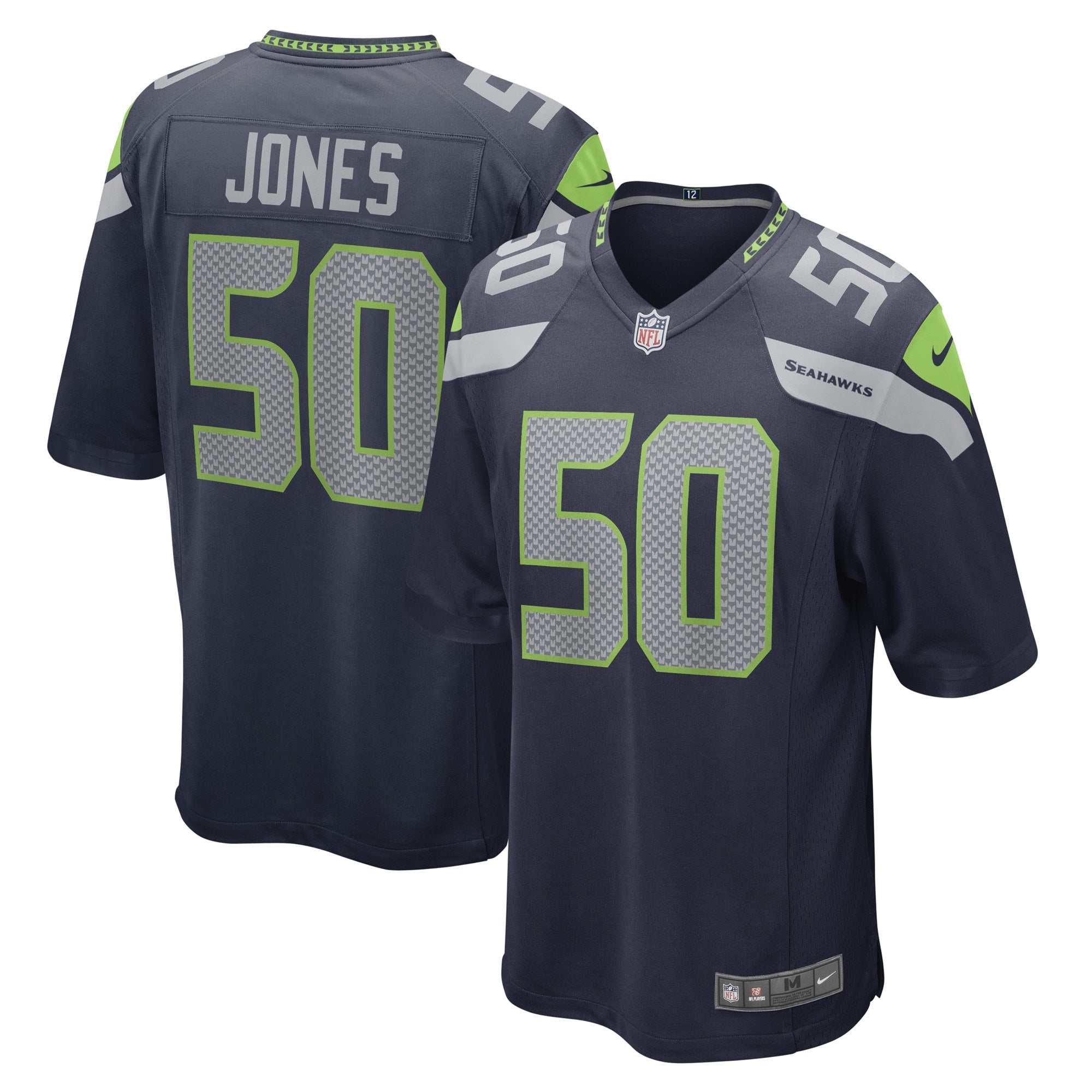 Men s Nike Vi Jones College Navy Seattle Seahawks Game Player Jersey