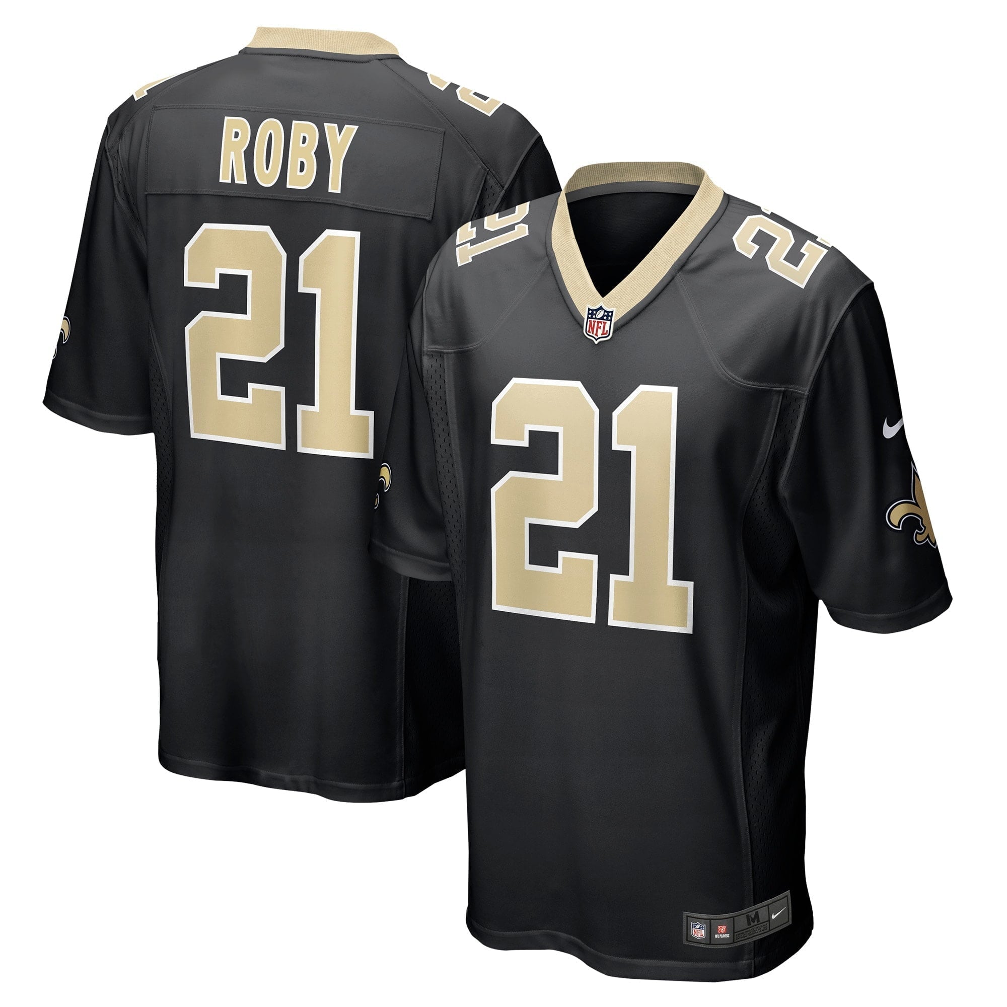 Men s Nike Bradley Roby Black New Orleans Saints Game Jersey