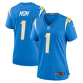 Women s Nike Number 1 Mom Powder Blue Los Angeles Chargers Game Jersey