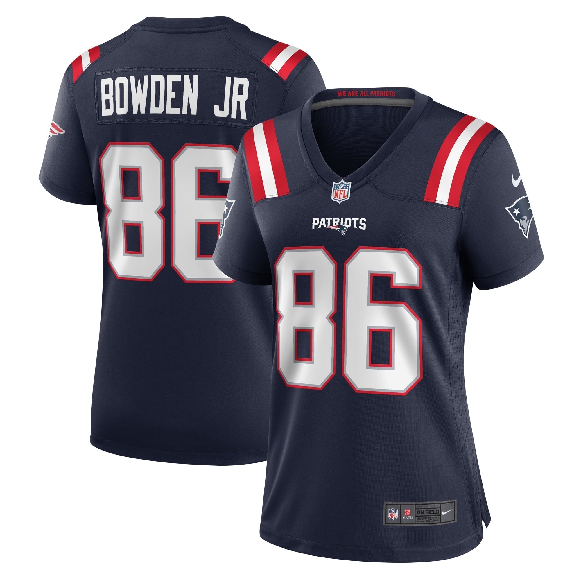 Women s Nike Lynn Bowden Jr. Navy New England Patriots Home Game Player Jersey