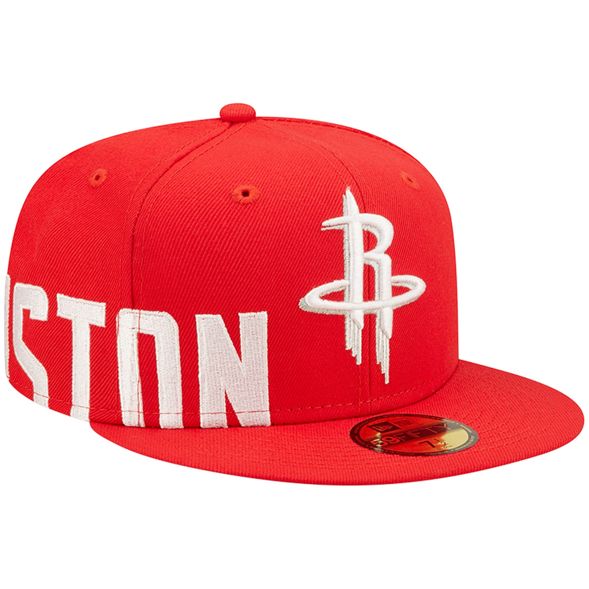 Houston Rockets New Era Side Split 59FIFTY Fitted Hat - Red