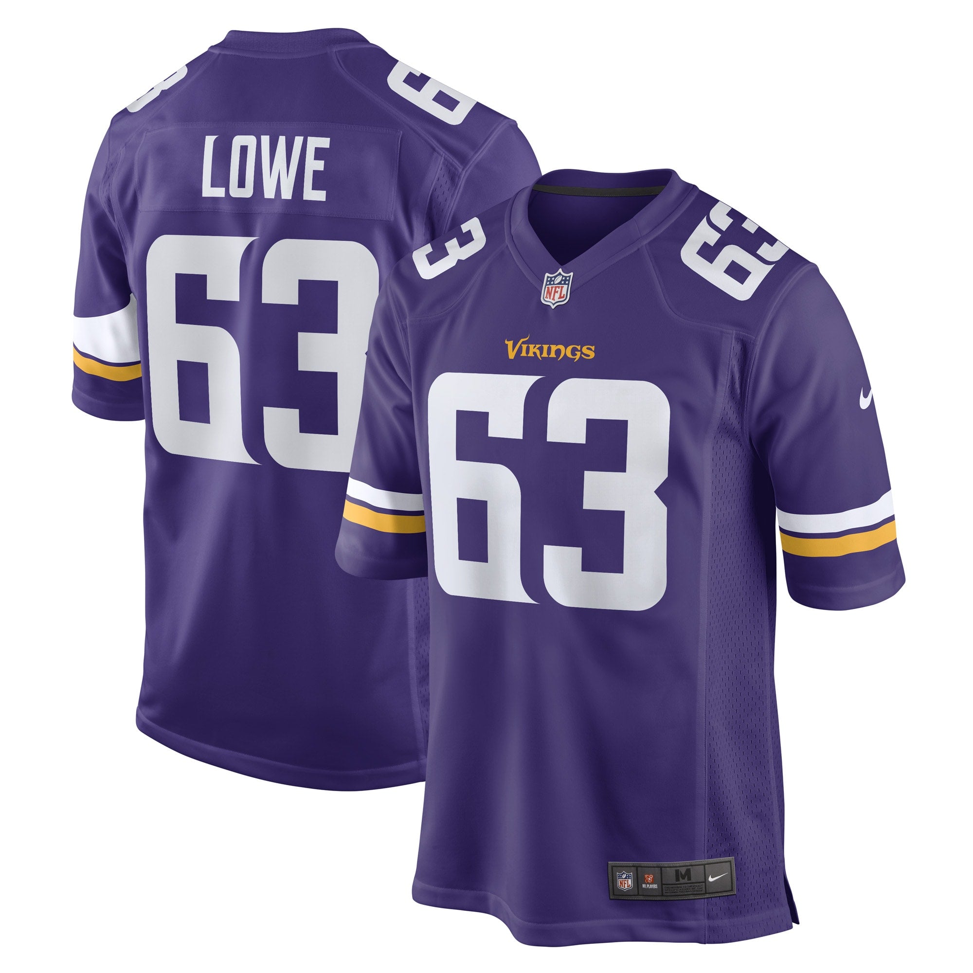 Vederian Lowe Minnesota Vikings Nike Game Player Jersey   Purple