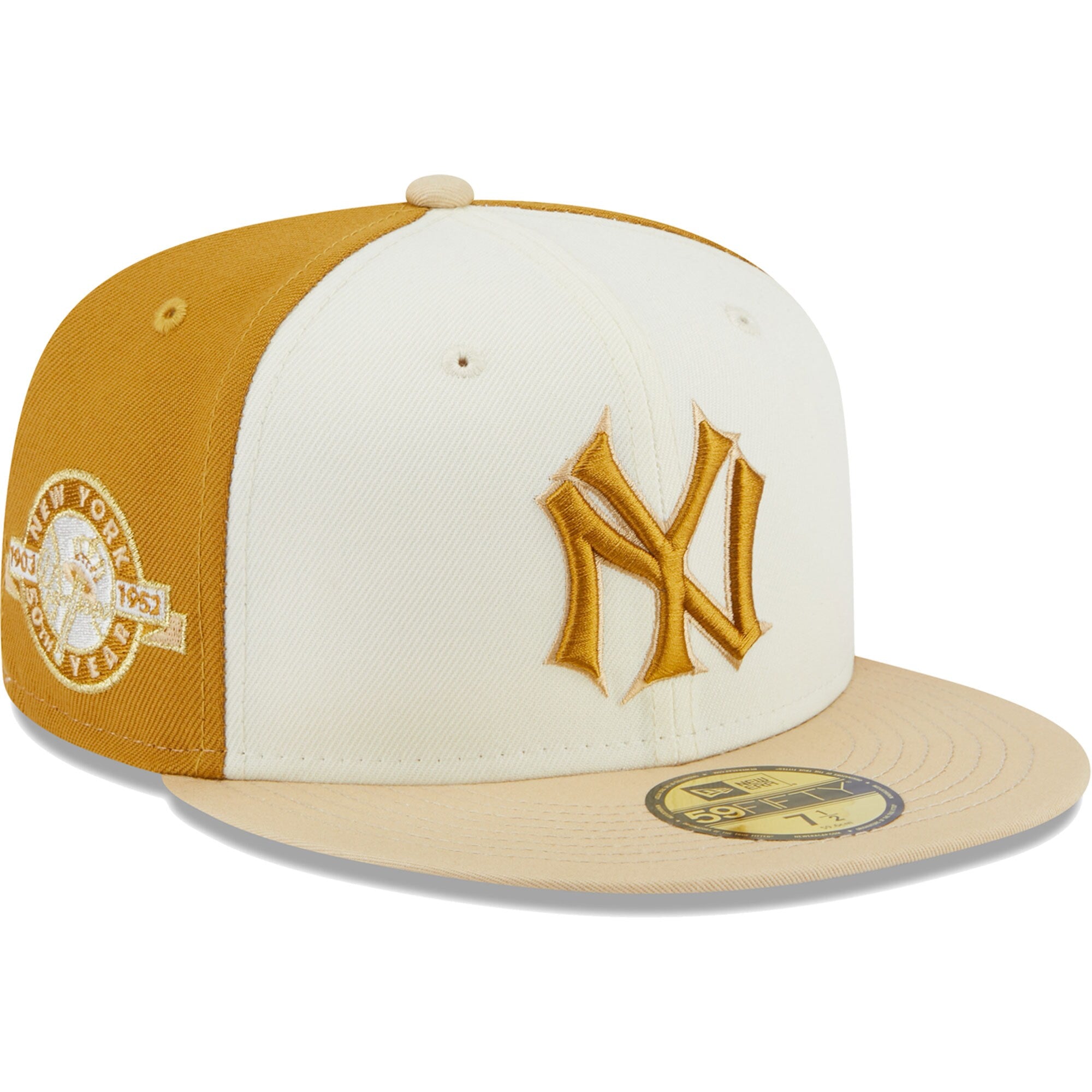New York Yankees New Era Chrome Anniversary 59FIFTY Fitted Hat - Cream/Gold