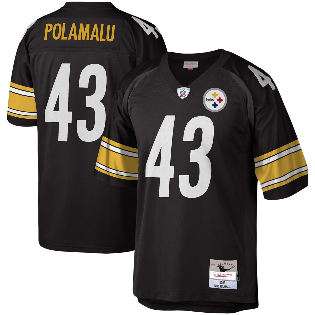 Troy Polamalu Pittsburgh Steelers Mitchell   Ness Legacy Replica Jersey   Black