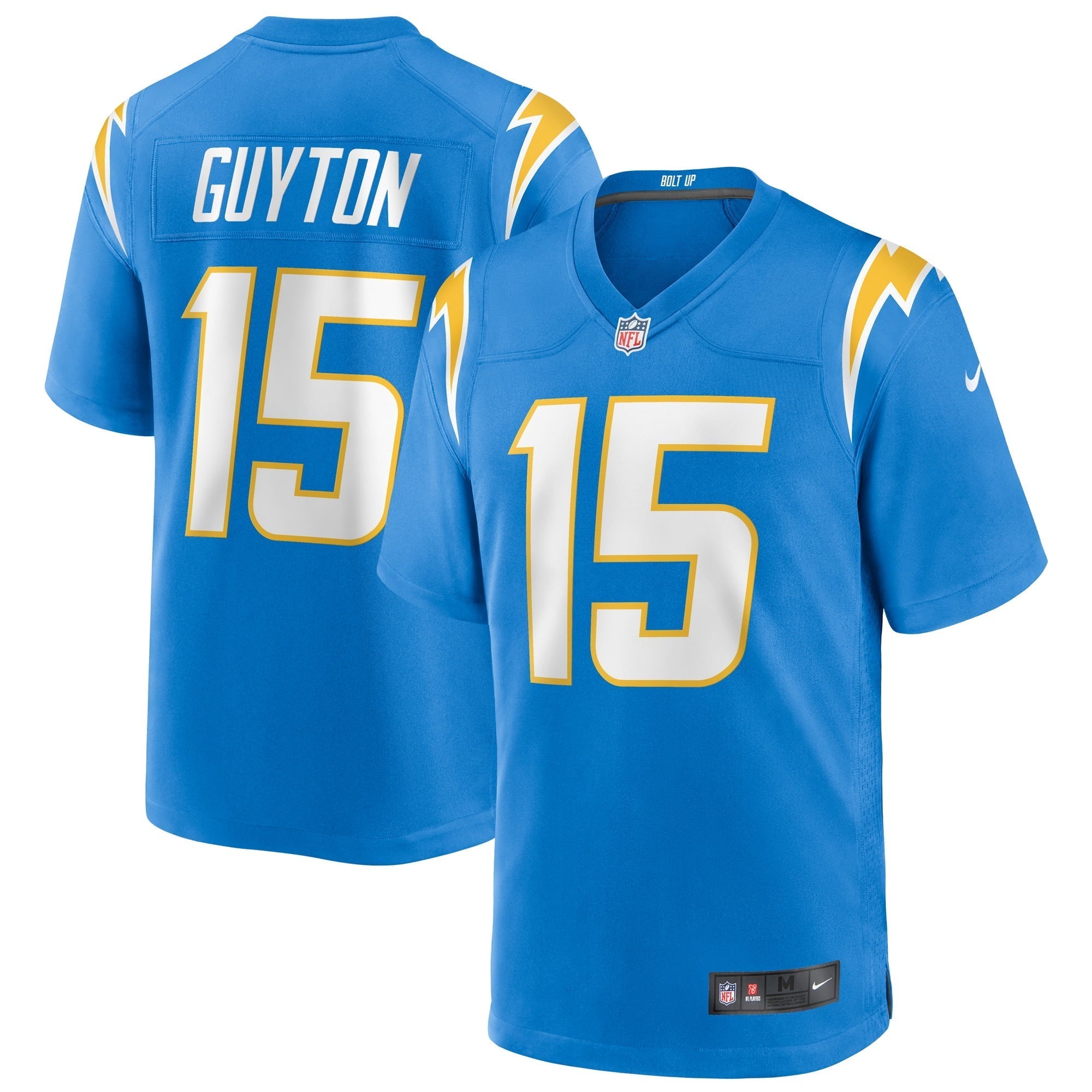 Men s Nike Jalen Guyton Powder Blue Los Angeles Chargers Game Player Jersey