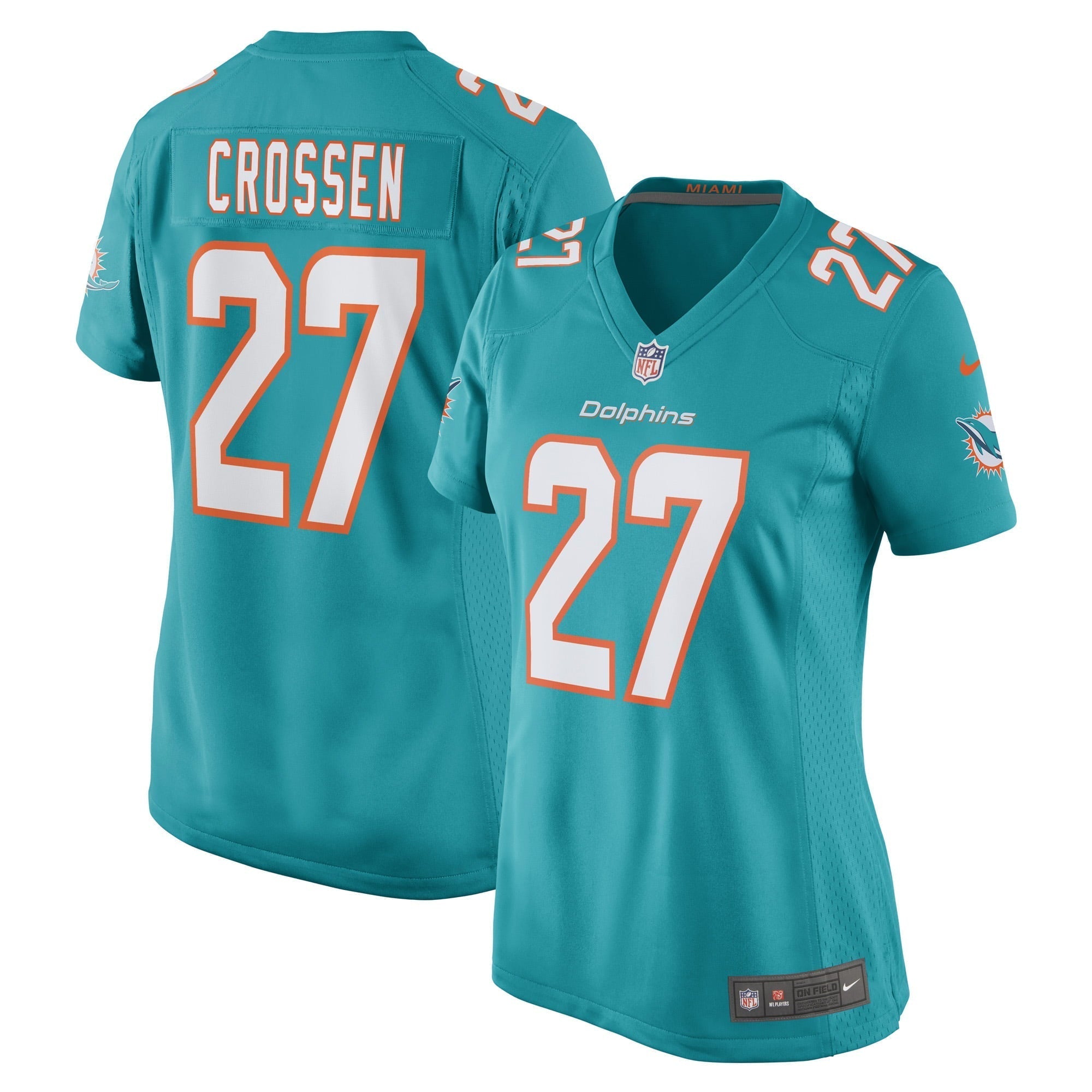 Women s Nike Keion Crossen Aqua Miami Dolphins Game Player Jersey