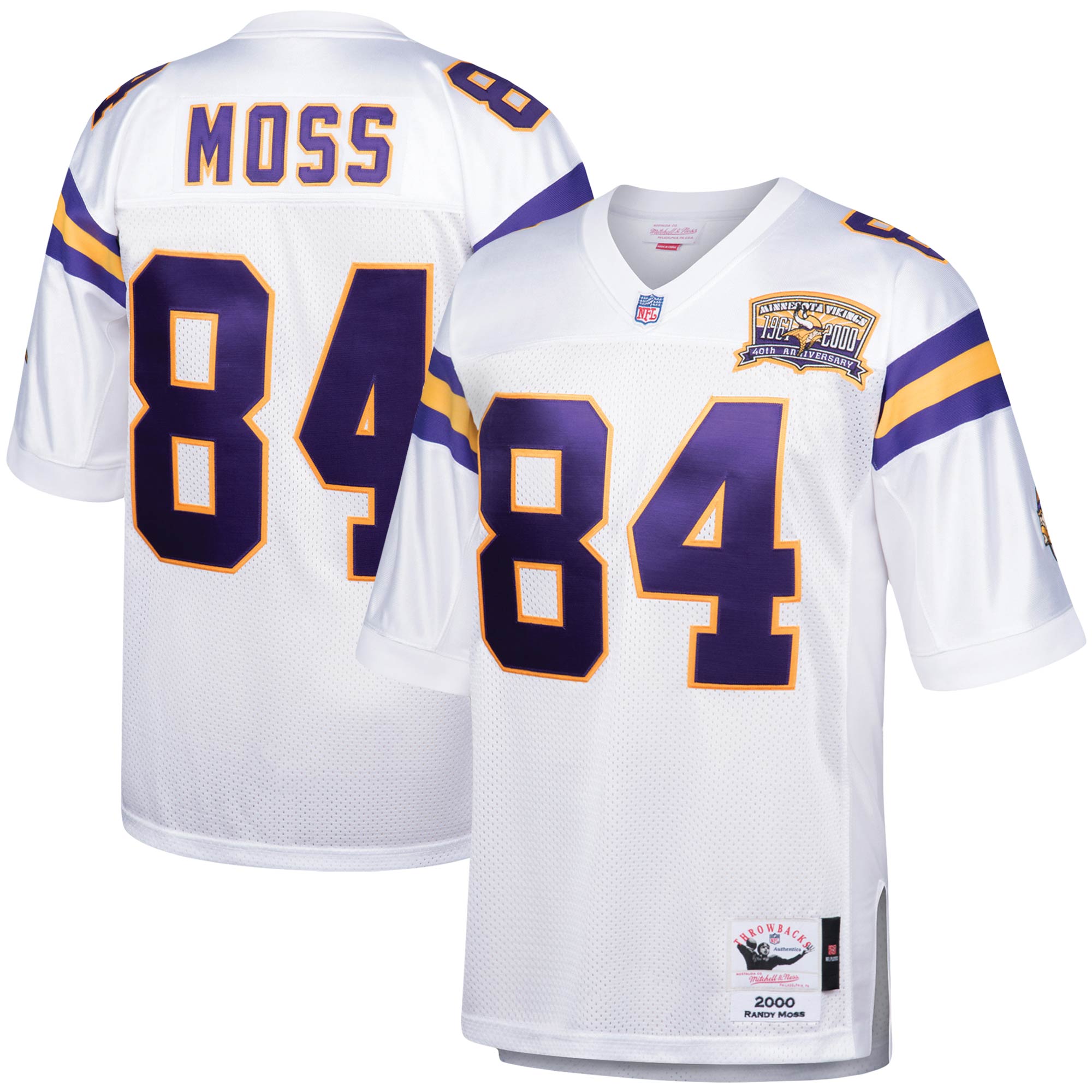 Randy Moss Minnesota Vikings Mitchell   Ness 2000 Authentic Throwback Retired Player Jersey   White