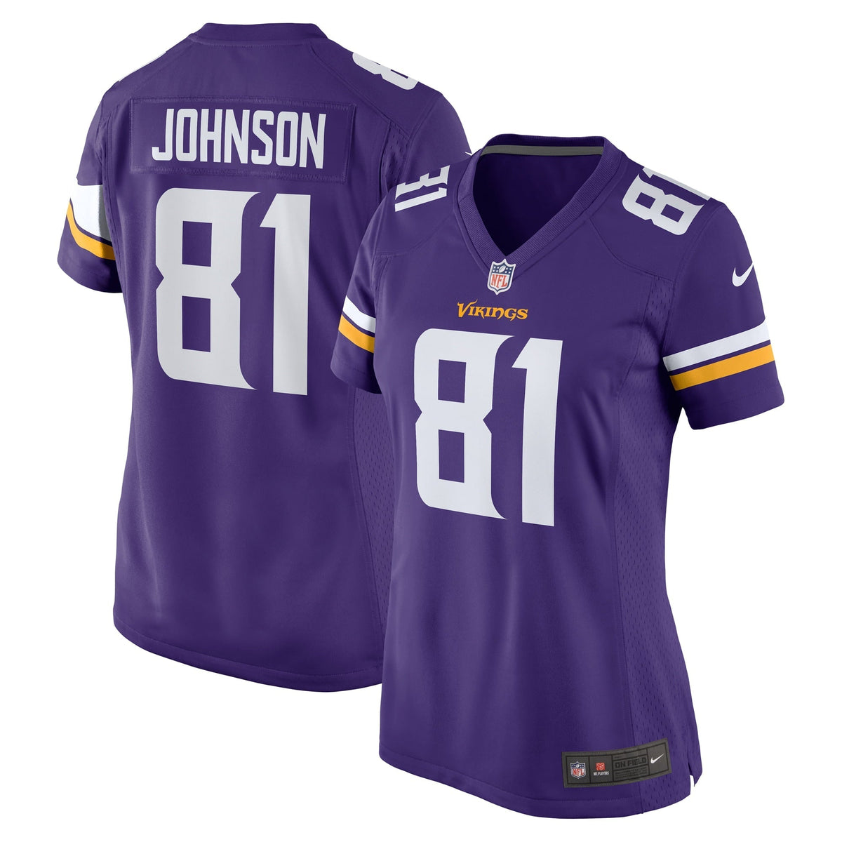 Women s Nike Bisi Johnson Purple Minnesota Vikings Game Jersey