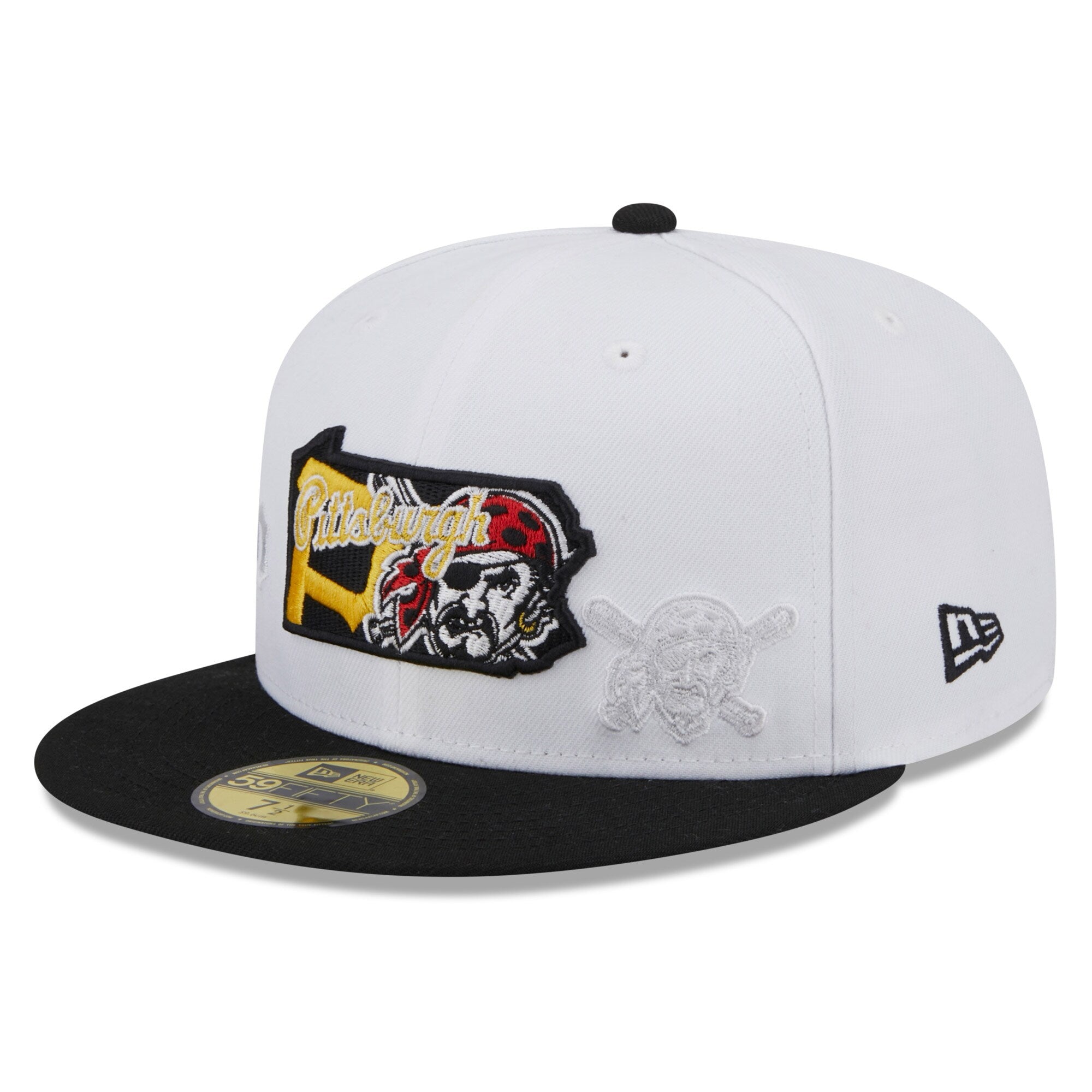 Pittsburgh Pirates New Era State 59FIFTY Fitted Hat - White/Black