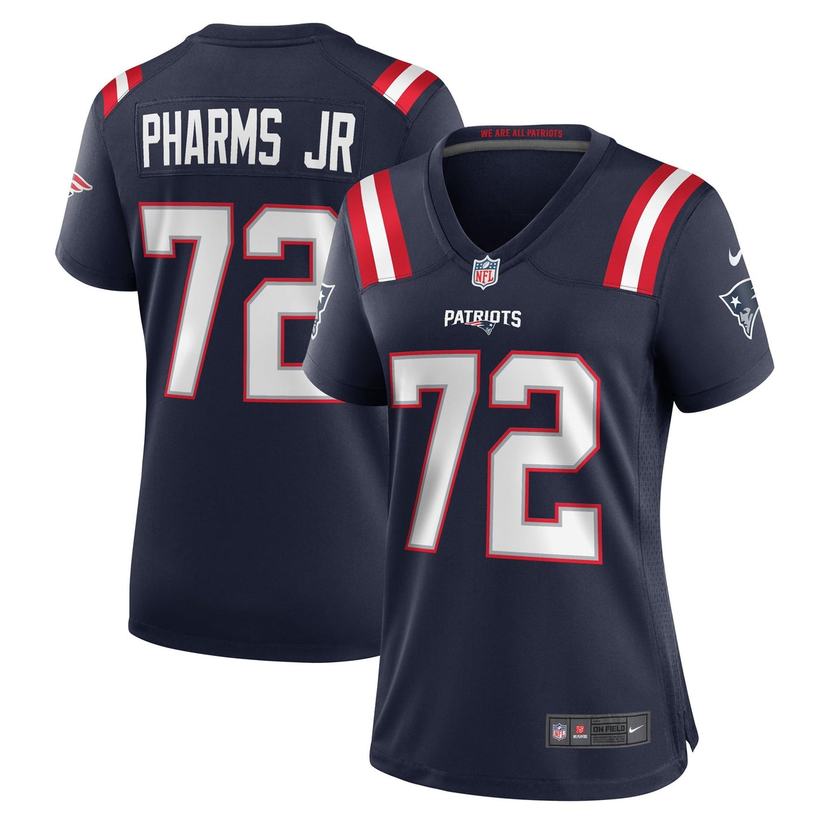 Women s Nike Jeremiah Pharms Jr. Navy New England Patriots Game Player Jersey