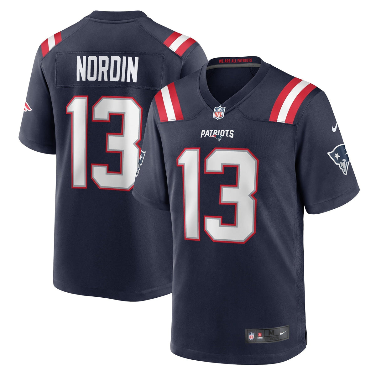 Men s Nike Quinn Nordin Navy New England Patriots Game Player Jersey