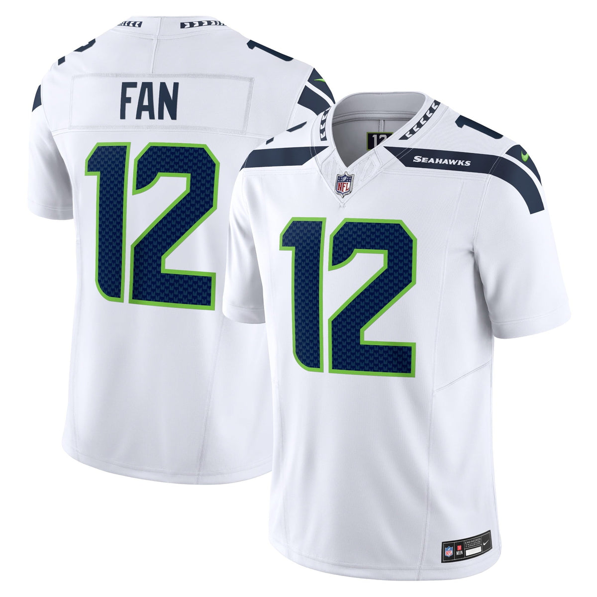 Men s Nike 12s White Seattle Seahawks Vapor F.U.S.E. Limited Jersey