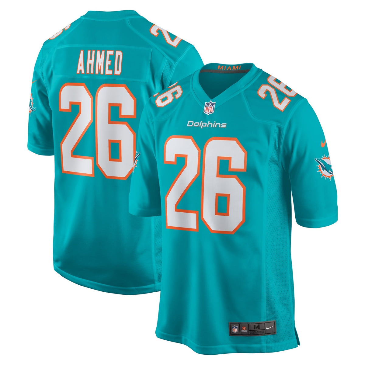 Men s Nike Salvon Ahmed Aqua Miami Dolphins Game Jersey