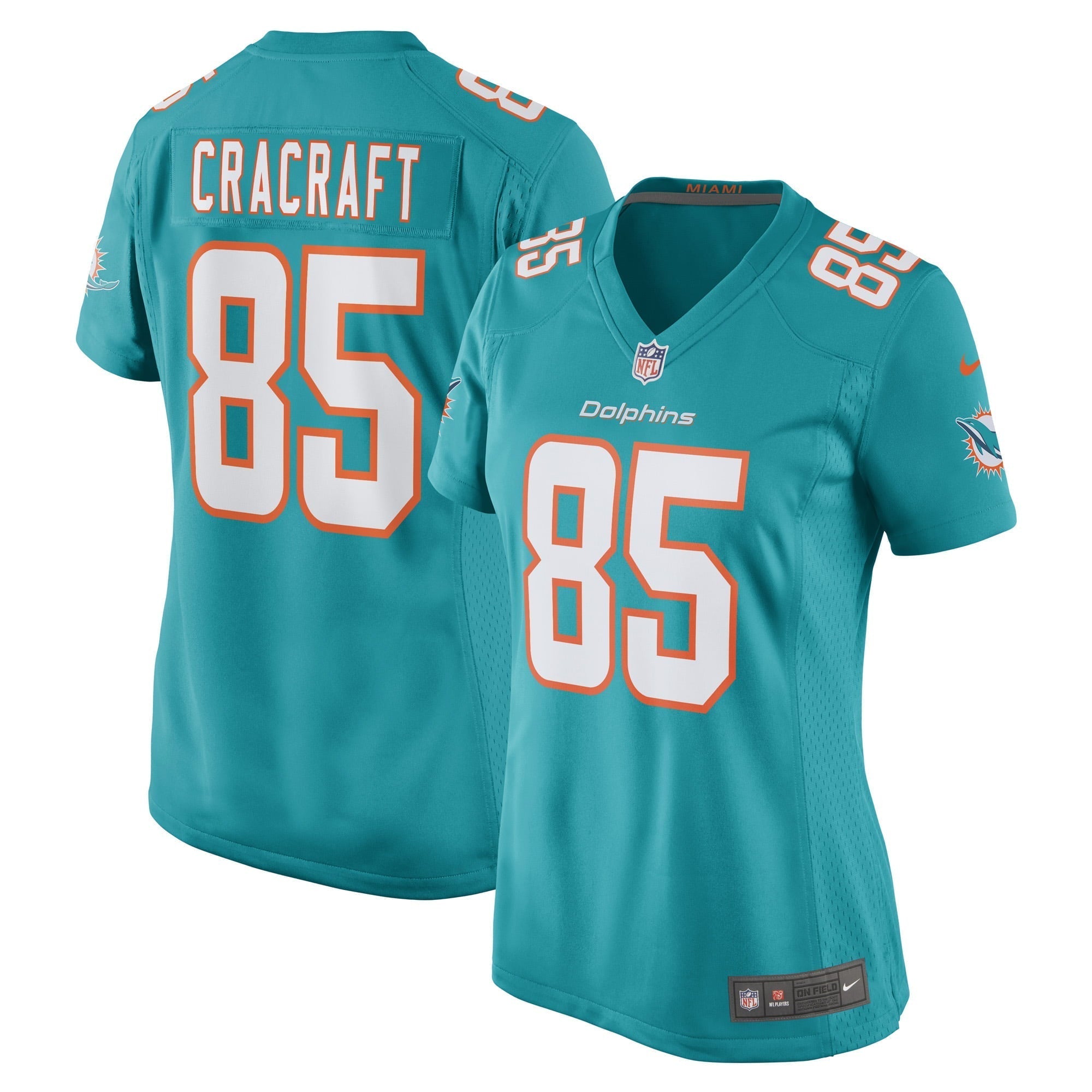 Women s Nike River Cracraft Aqua Miami Dolphins Game Player Jersey