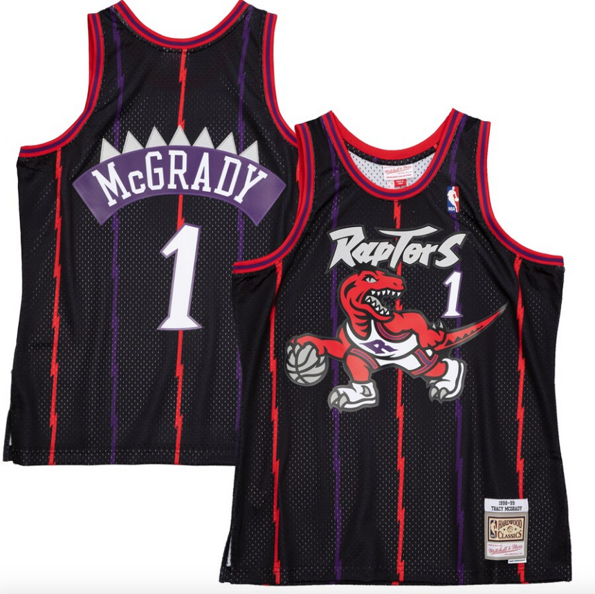 Men's Tracy McGrady Toronto Raptors Mitchell & Ness 1998-99 Hardwood Classics Reload 2.0 Swingman Jersey - Black