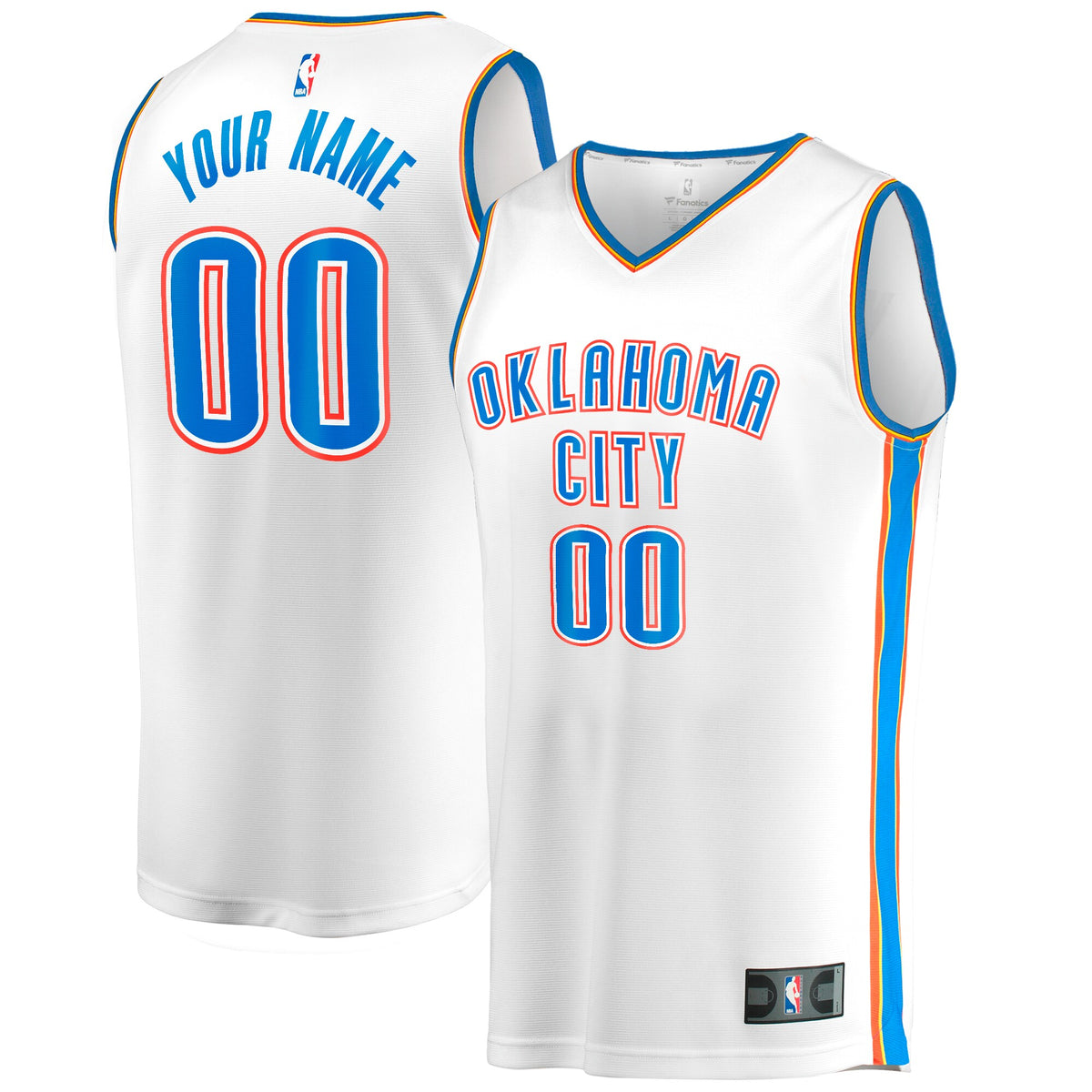 Oklahoma City Thunder Fanatics Branded Youth Fast Break Replica Custom Jersey - White - Association Edition