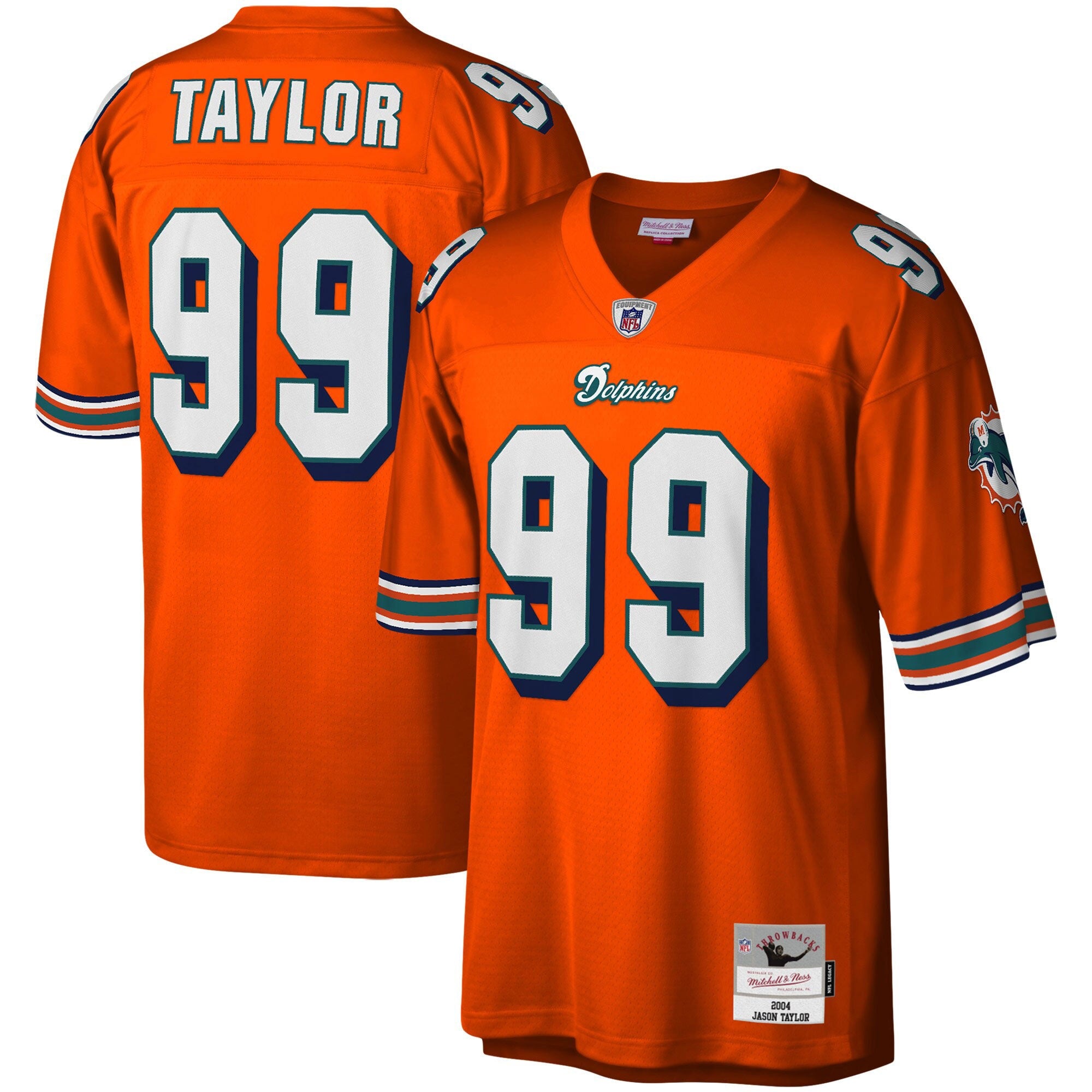 Jason Taylor Miami Dolphins Mitchell   Ness Big   Tall 2004 Retired Player Replica Jersey   Orange