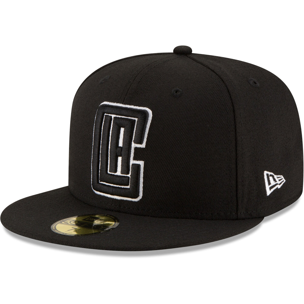 LA Clippers New Era Black & White Logo 59FIFTY Fitted Hat - Black