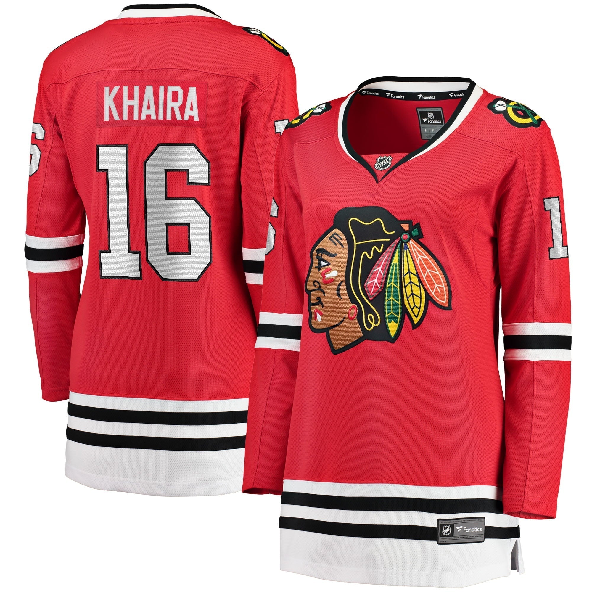 Women's Fanatics Branded Jujhar Khaira Red Chicago Blackhawks Breakaway Player Jersey