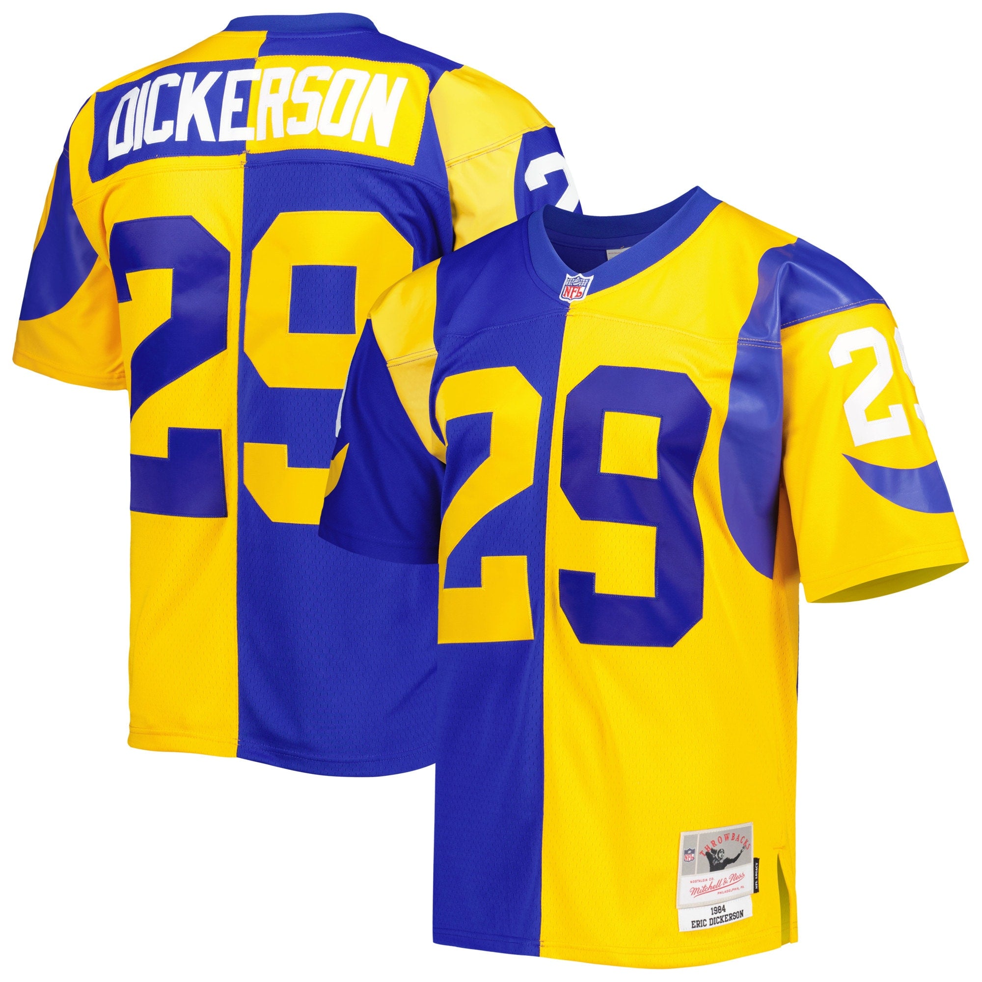 Eric Dickerson Los Angeles Rams Mitchell   Ness 1984 Split Legacy Replica Jersey   Royal/Gold