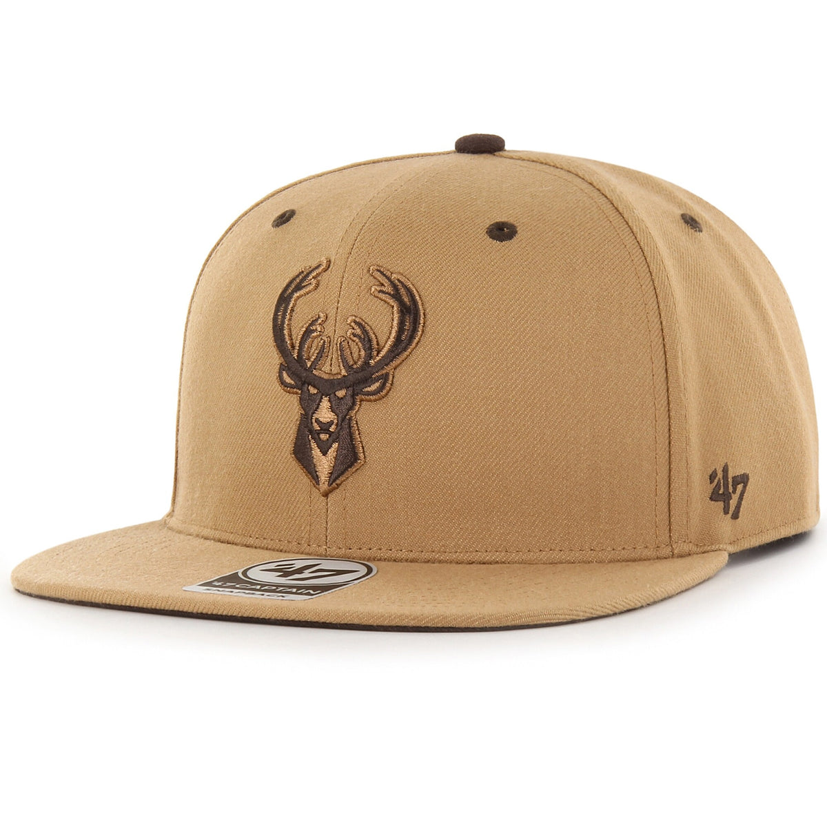 Milwaukee Bucks '47 Toffee Captain Snapback Hat - Tan