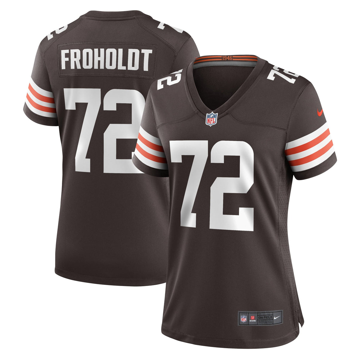 Women s Nike Hjalte Froholdt Brown Cleveland Browns Game Player Jersey