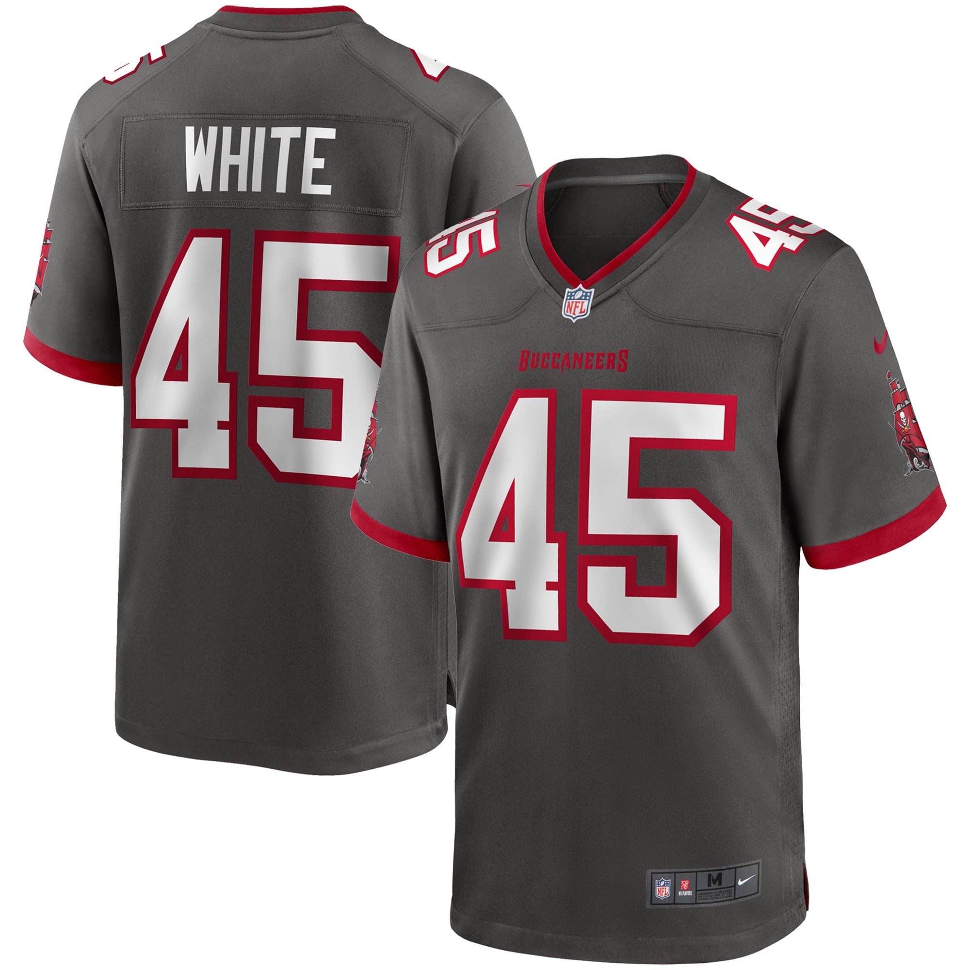 Devin White Tampa Bay Buccaneers Nike Game Jersey   Pewter
