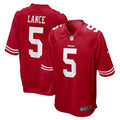 Men s Nike Trey Lance Scarlet San Francisco 49ers Game Jersey