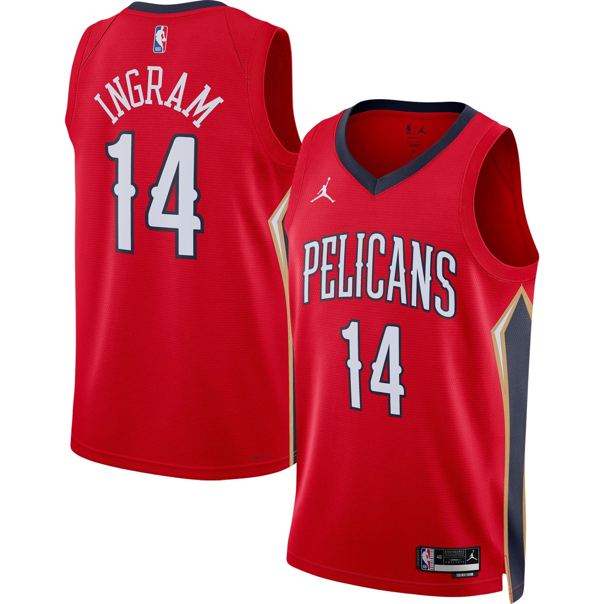Brandon Ingram New Orleans Pelicans Jordans Brand Unisex Swingman Jersey - Statement Edition - Red