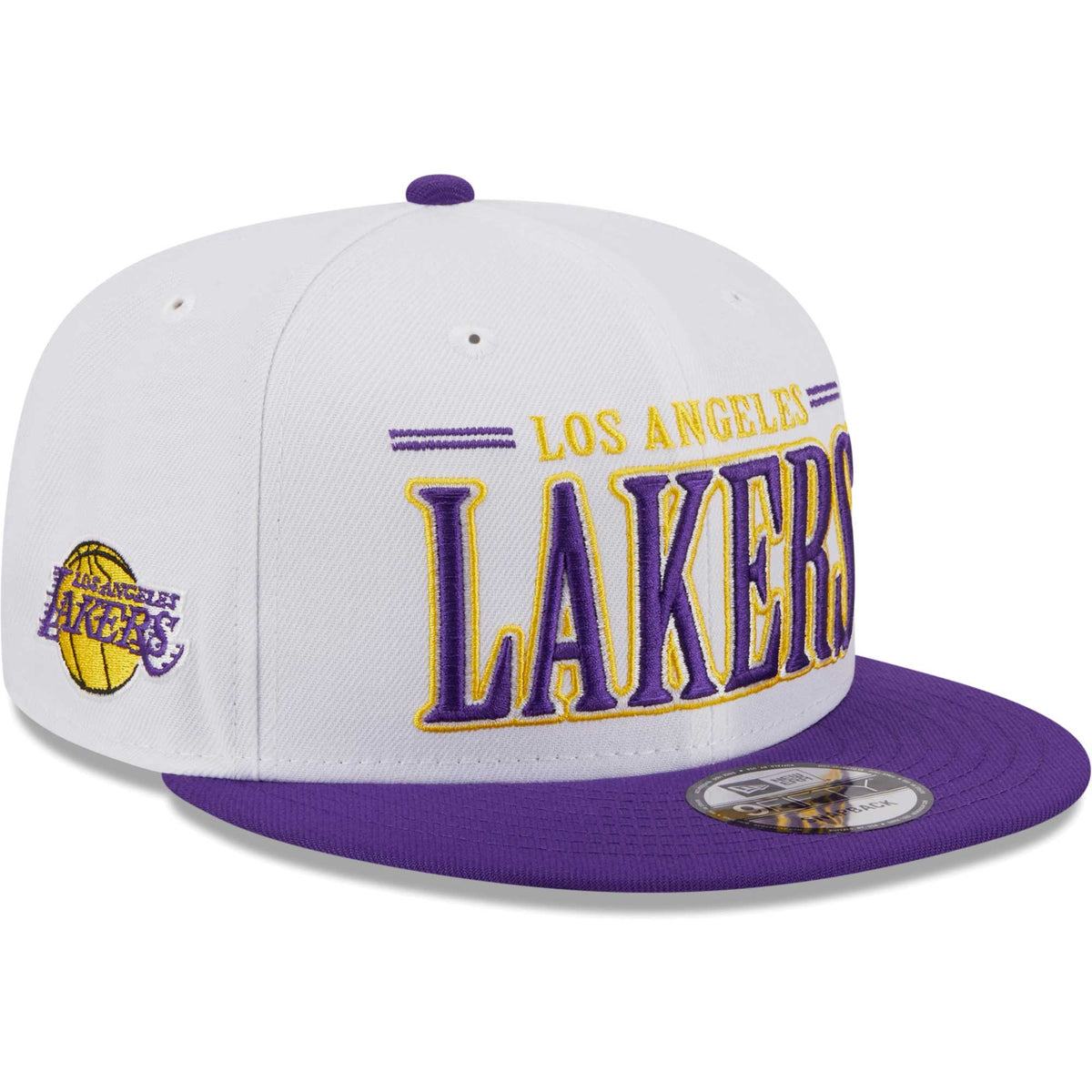 Los Angeles Lakers New Era Team Stack 9FIFTY Snapback Hat - White