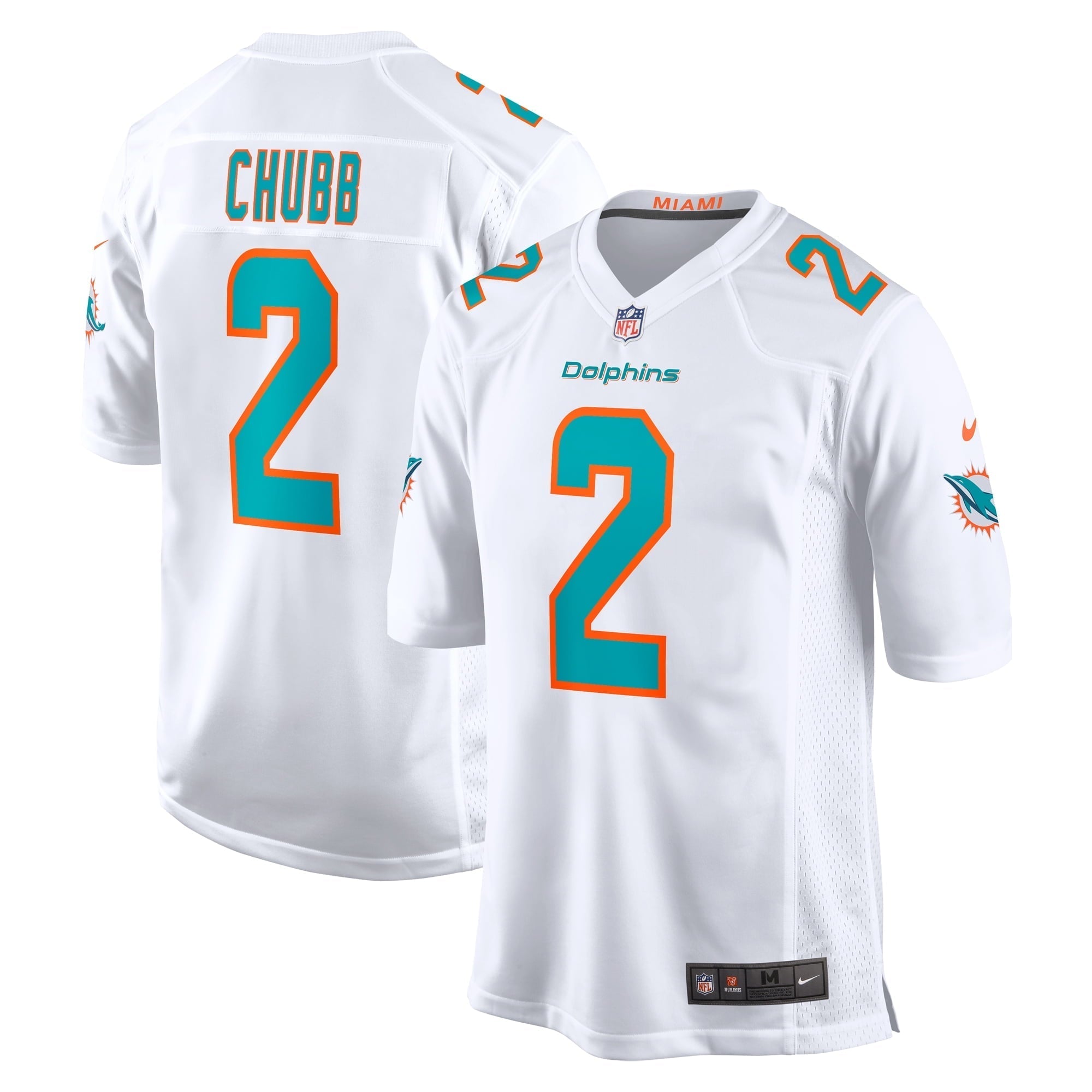 Men s Nike Bradley Chubb White Miami Dolphins Game Player Jersey