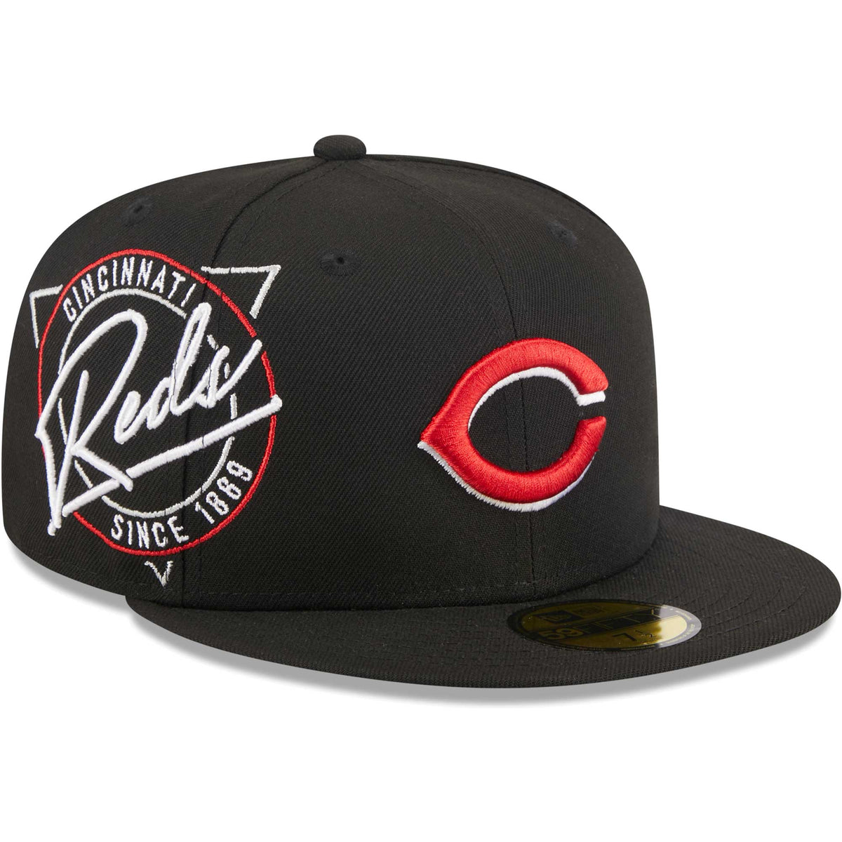 Cincinnati Reds New Era Neon 59FIFTY Fitted Hat - Black