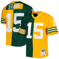 Bart Starr Green Bay Packers Mitchell   Ness 1969 Split Legacy Replica Jersey   Green/Gold