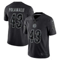 Men s Nike Troy Polamalu Black Pittsburgh Steelers Retired Player RFLCTV Limited Jersey