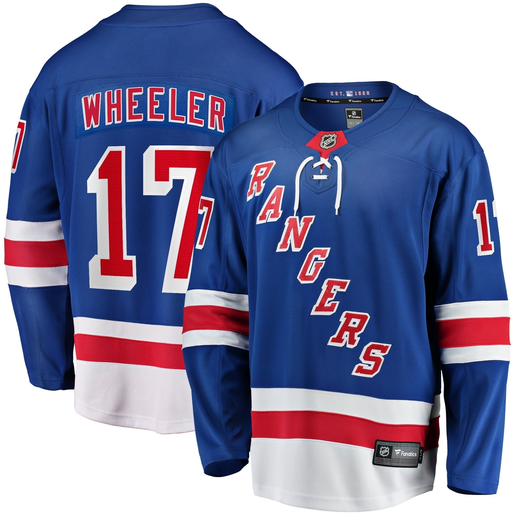 Men's Fanatics Branded Blake Wheeler Blue New York Rangers Home Breakaway Player Jersey