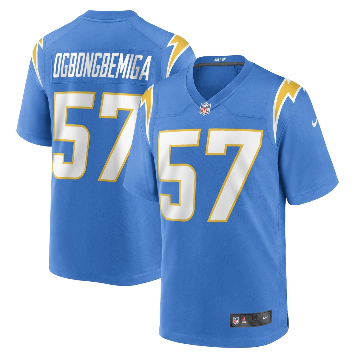 Men s Nike Amen Ogbongbemiga Powder Blue Los Angeles Chargers Game Player Jersey