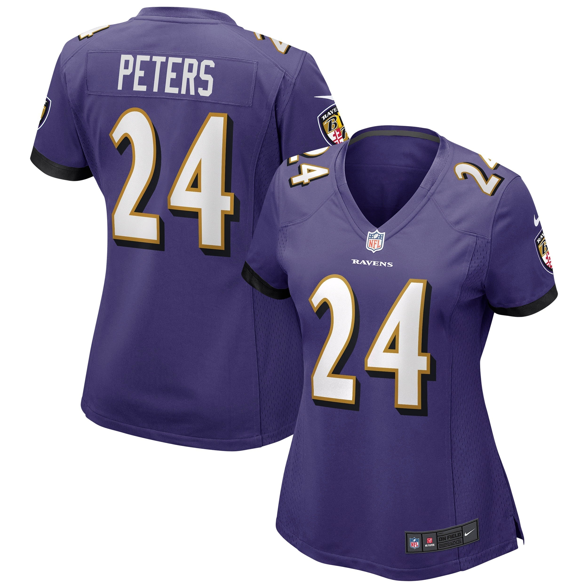 Women s Nike Marcus Peters Purple Baltimore Ravens Game Jersey