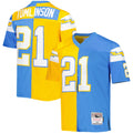 LaDainian Tomlinson Los Angeles Chargers Mitchell   Ness 2002 Split Legacy Replica Jersey   Powder Blue/Gold