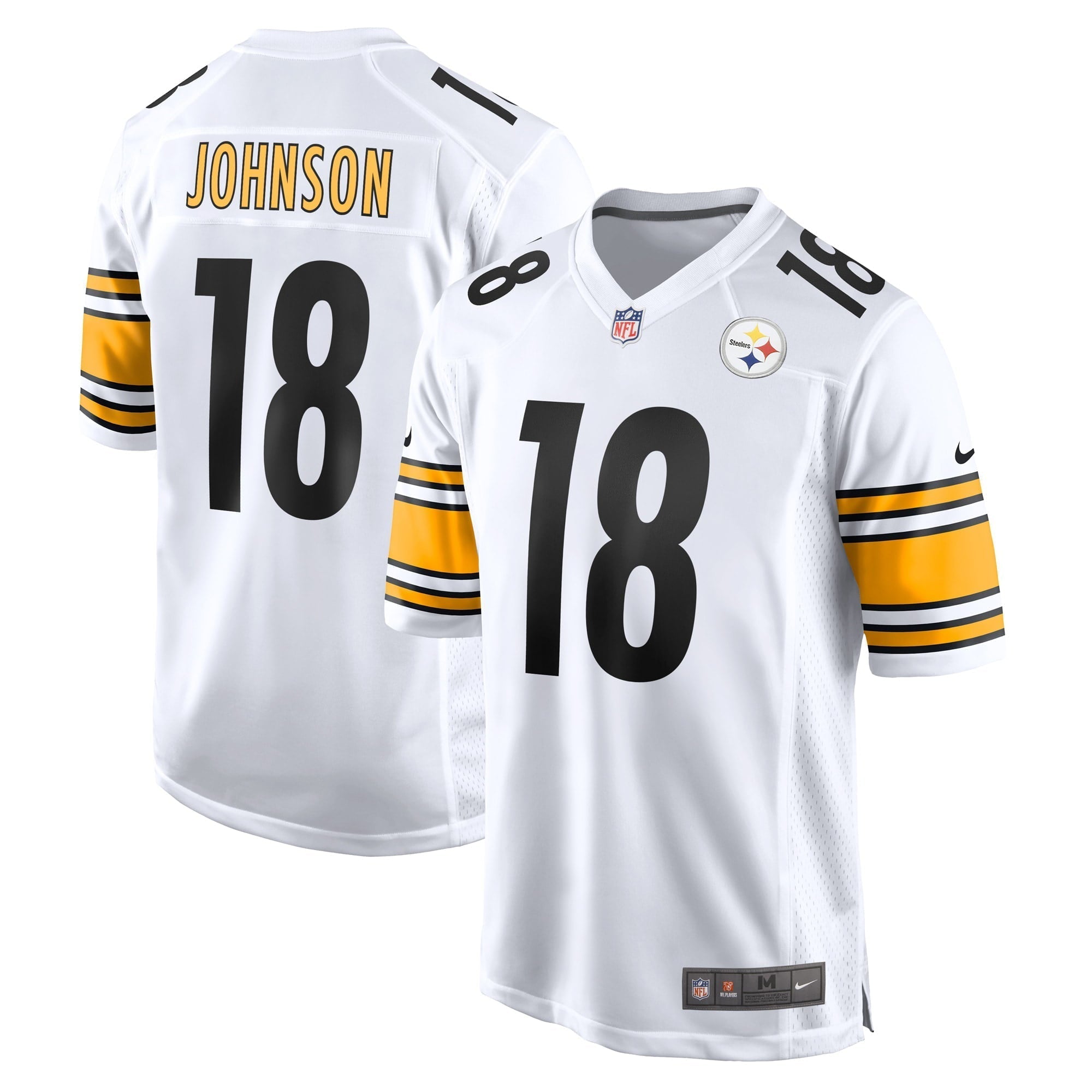 Men s Nike Diontae Johnson White Pittsburgh Steelers Game Player Jersey