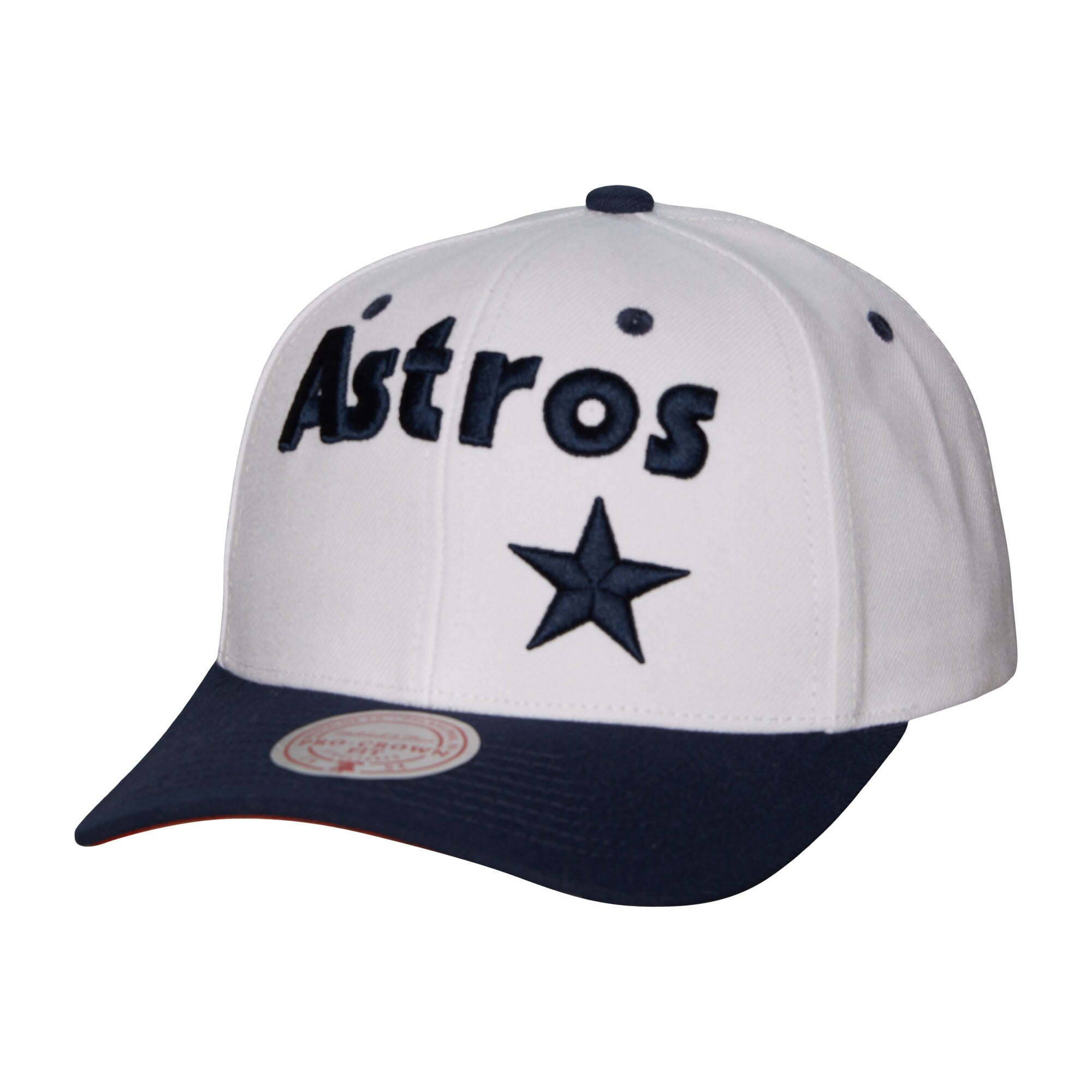 Houston Astros Mitchell & Ness Cooperstown Collection Pro Crown Snapback Hat - White