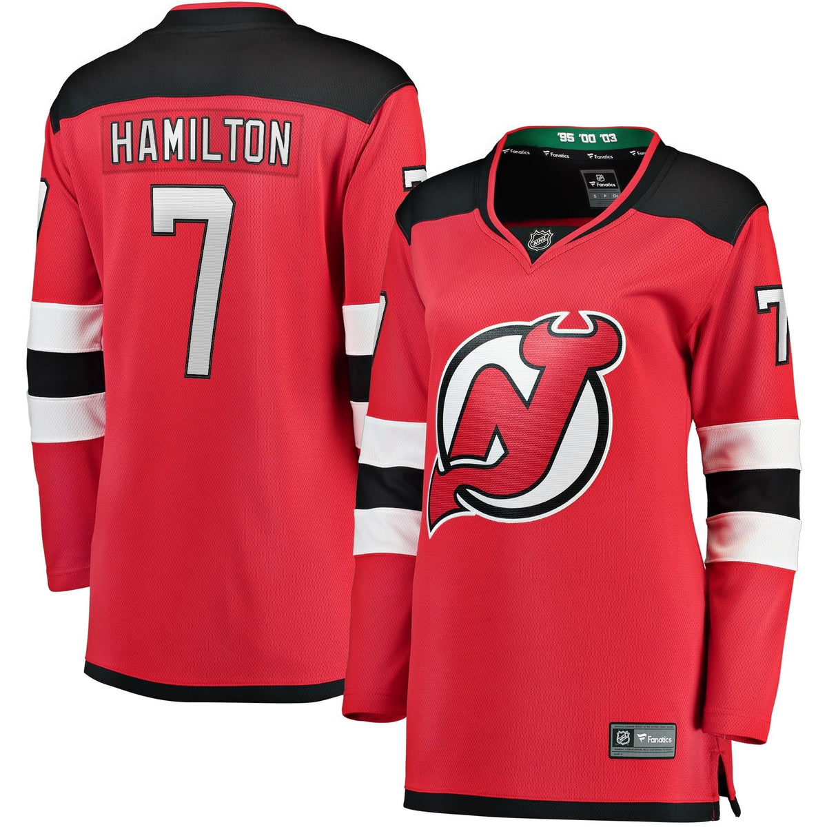 Women's Fanatics Branded Dougie Hamilton Red New Jersey Devils Breakaway Player Jersey