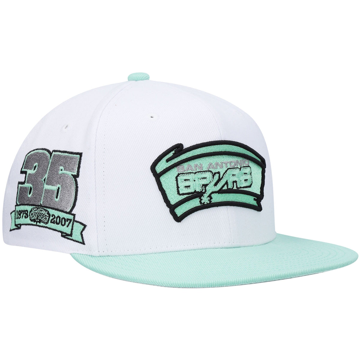 San Antonio Spurs Mitchell & Ness Hardwood Classics 35th Anniversary Pure Platinum Snapback Hat - White
