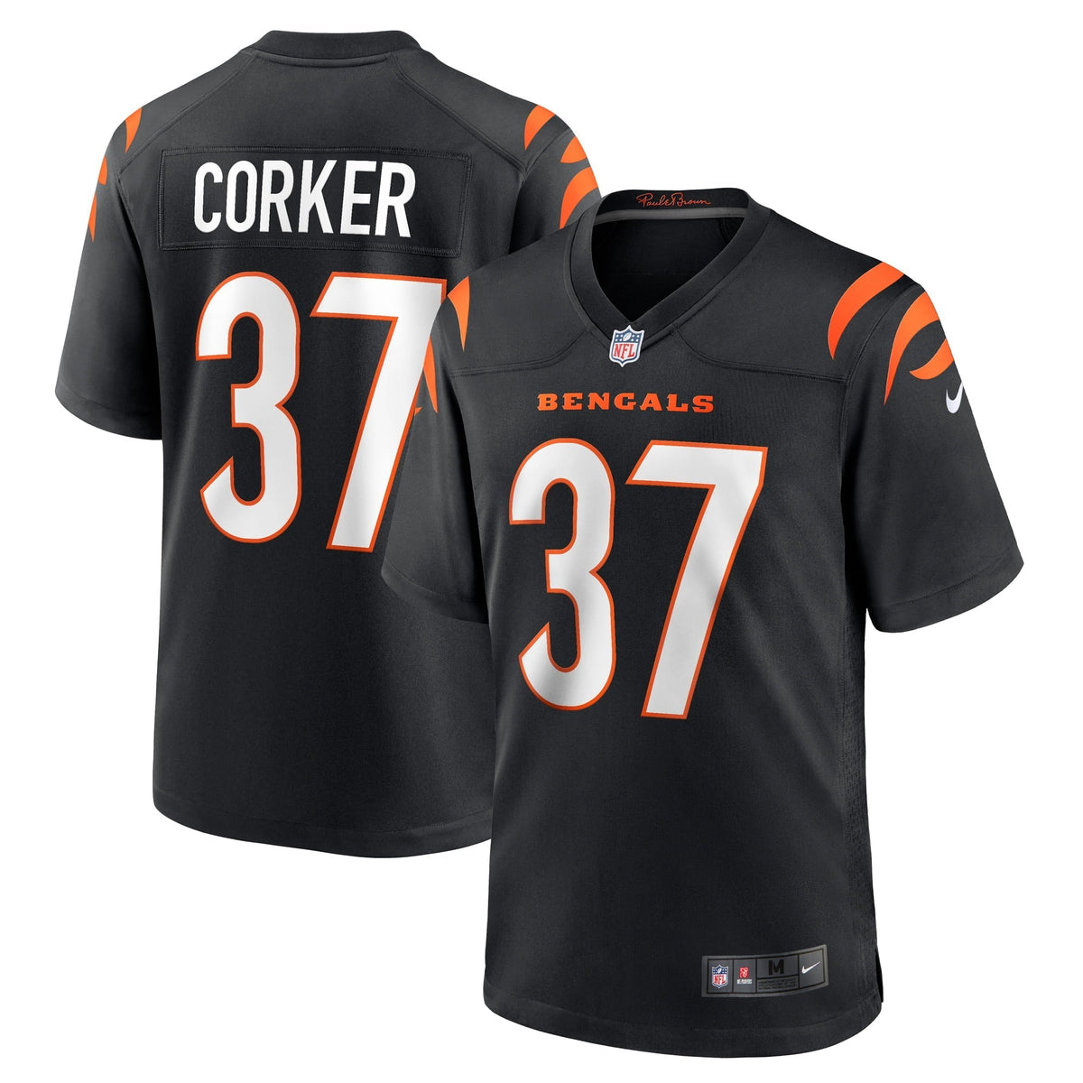 Men s Nike Yusuf Corker Black Cincinnati Bengals Game Player Jersey