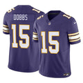Men s Minnesota Vikings  Josh Dobbs Purple 2023 Throwback Limited Stitched Jerseys