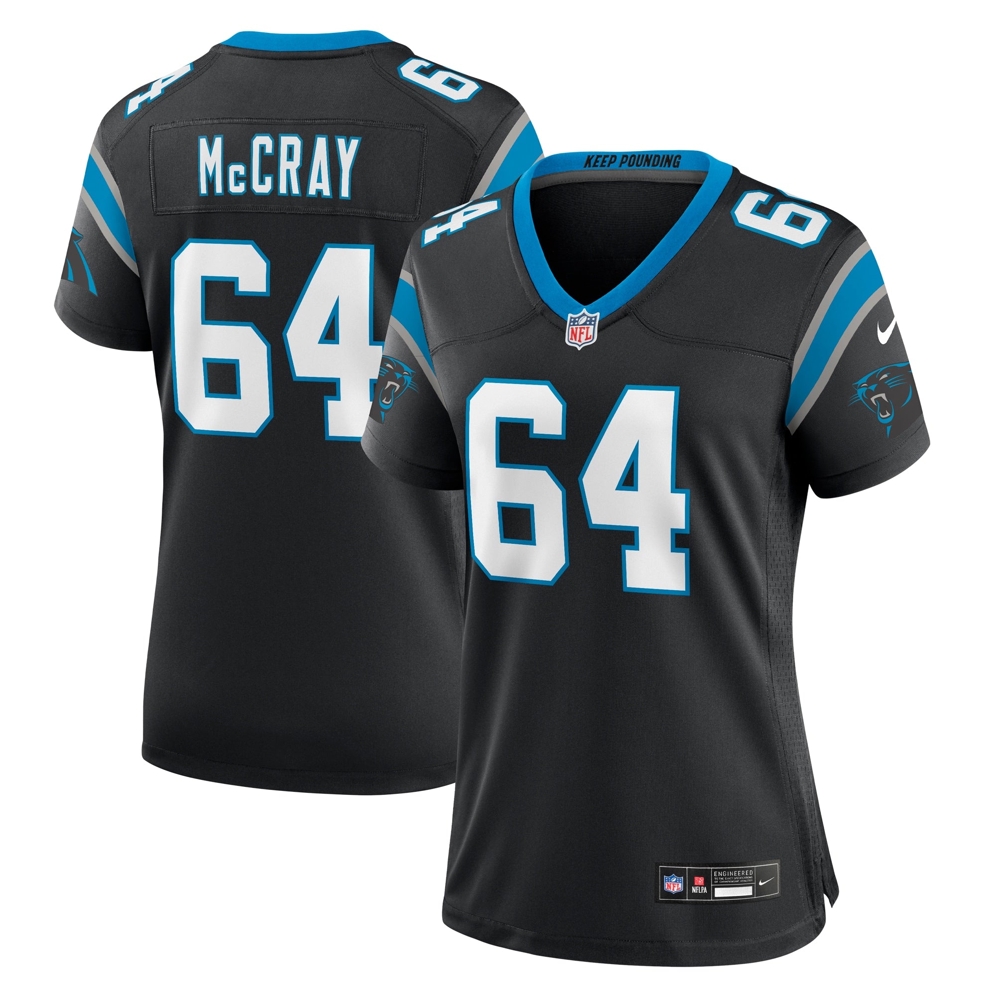 Justin McCray Carolina Panthers Nike Women s Team Game Jersey   Black