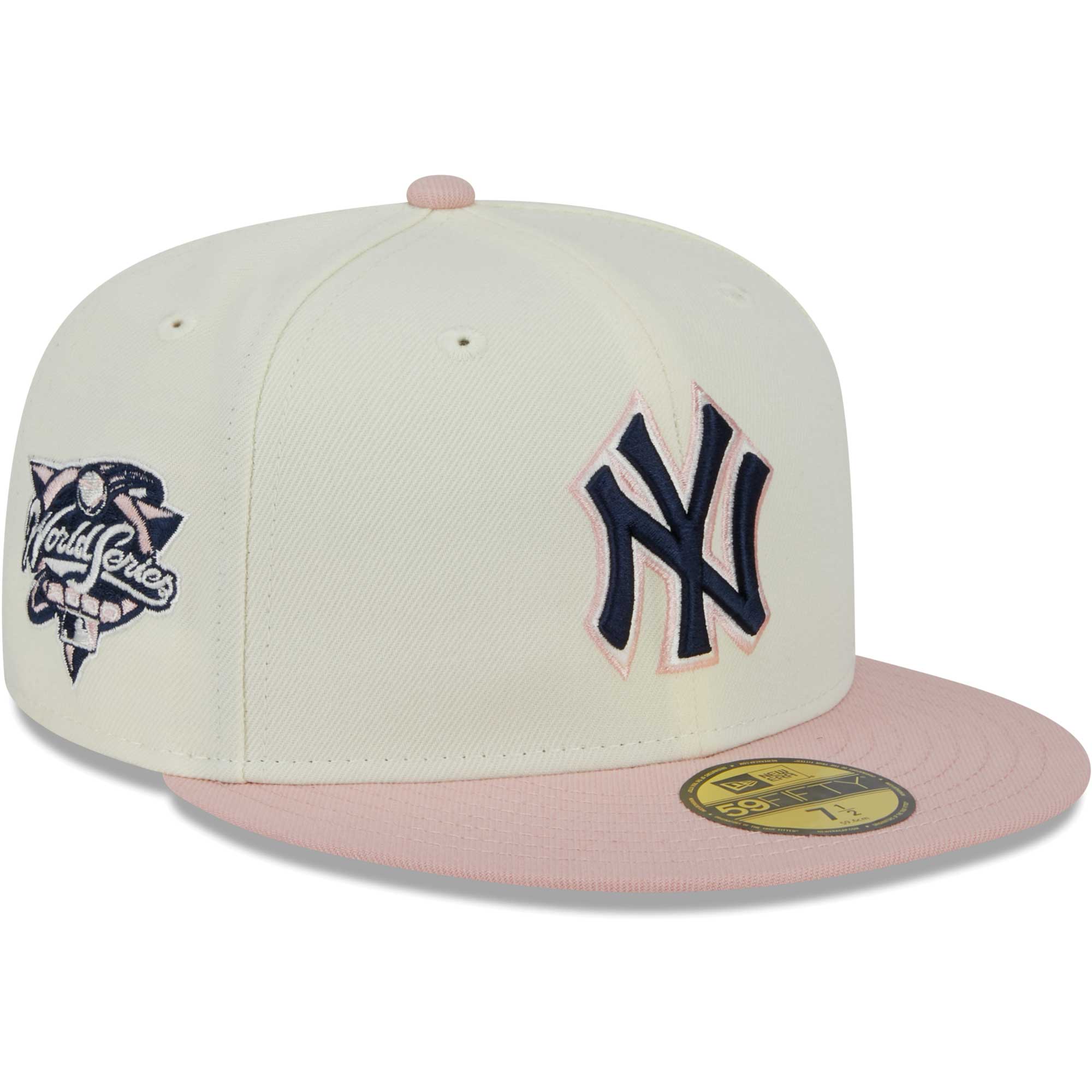New York Yankees New Era Chrome Rogue 59FIFTY Fitted Hat - White/Pink