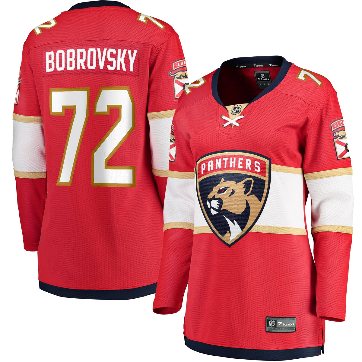 Women's Fanatics Branded Sergei Bobrovsky Red Florida Panthers Home Breakaway Jersey
