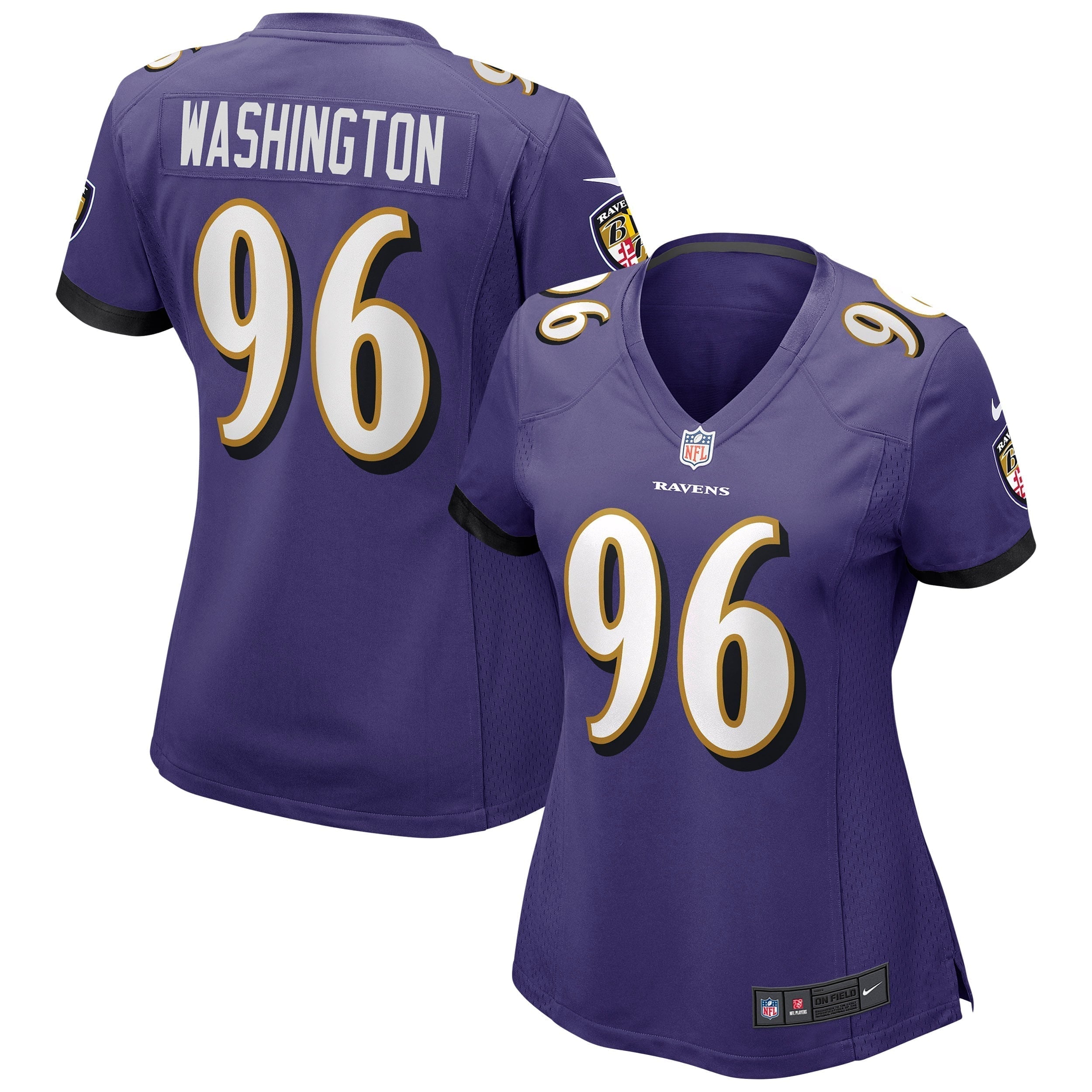 Women s Nike Broderick Washington Purple Baltimore Ravens Game Jersey