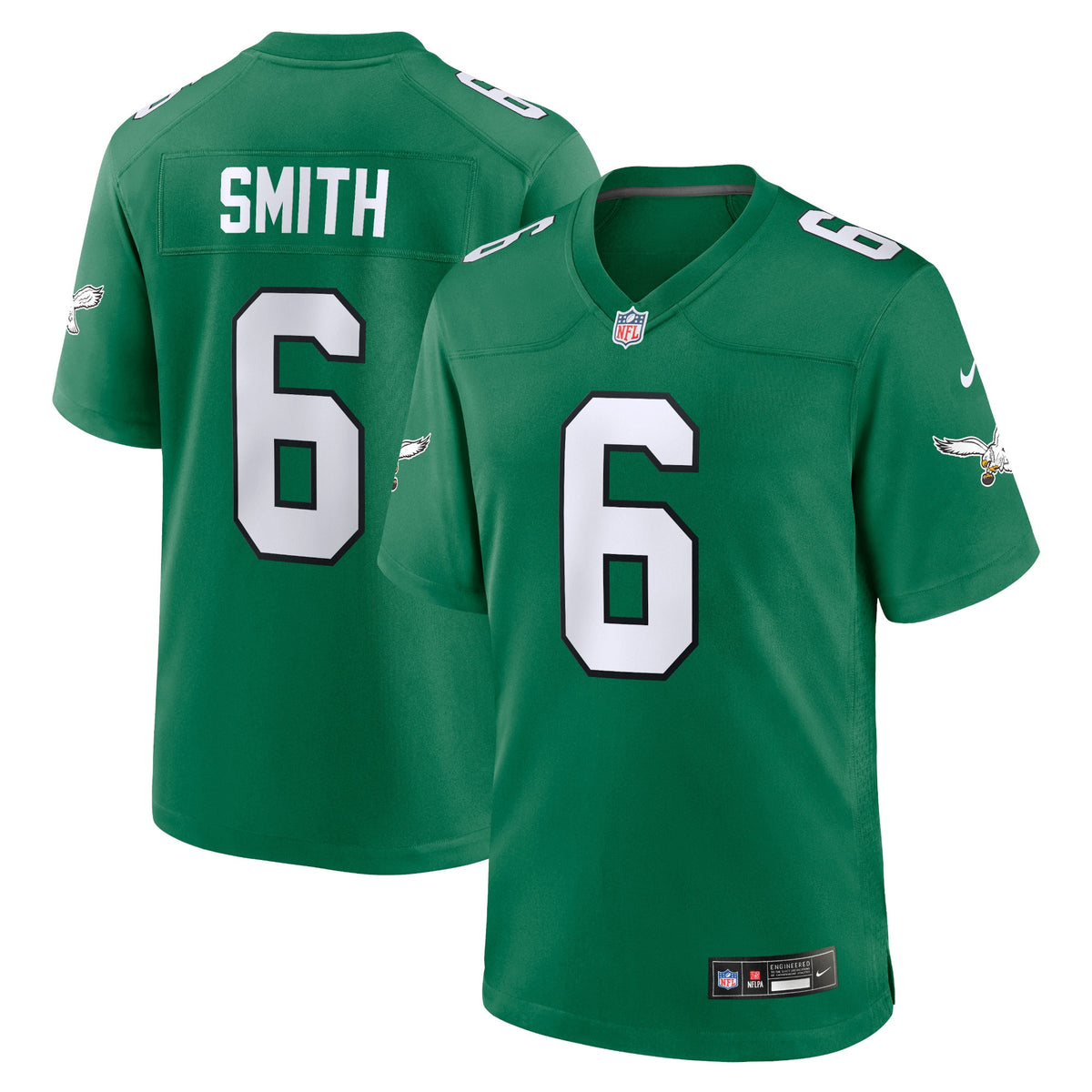 DeVonta Smith Philadelphia Eagles Nike Youth Game Jersey   Kelly Green