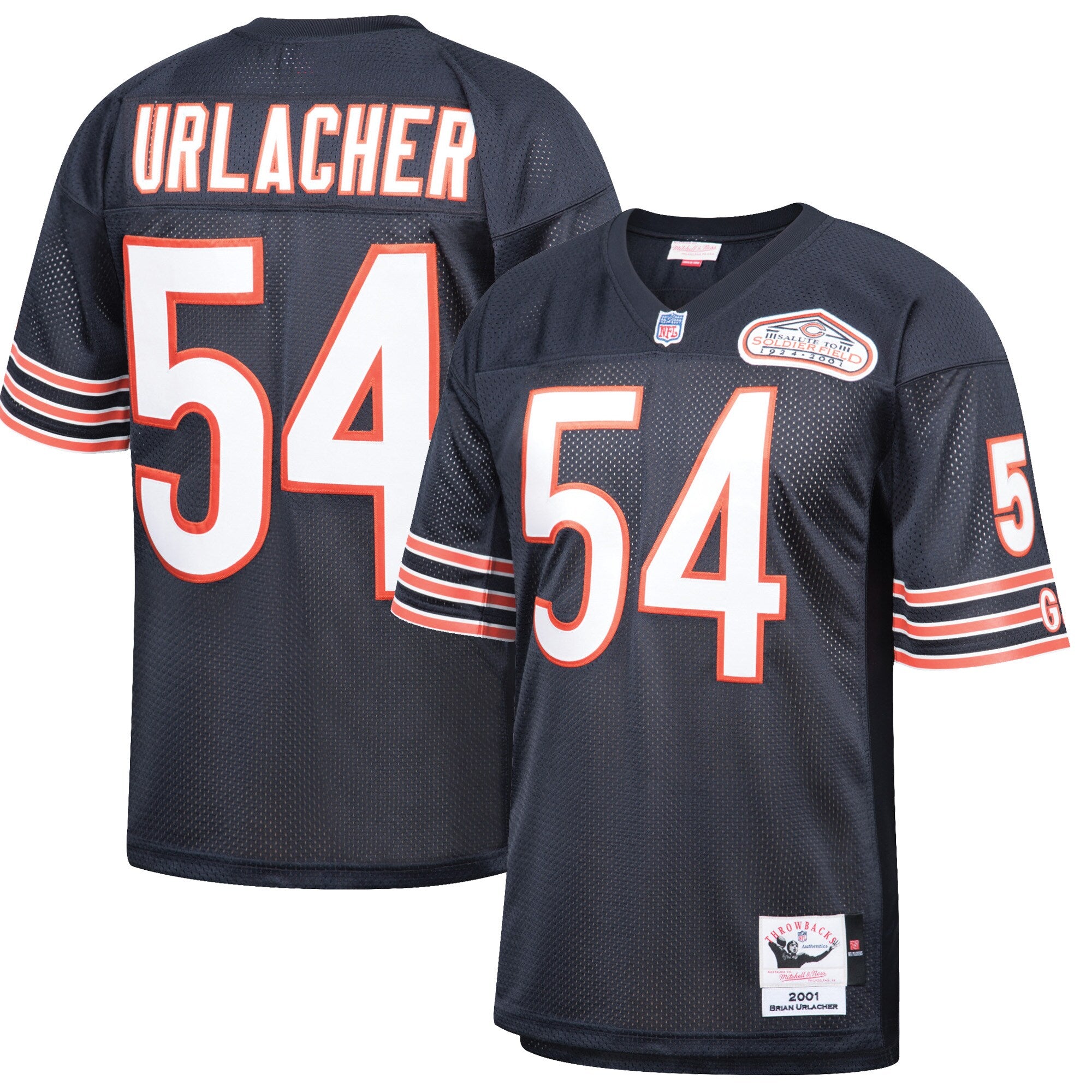 Brian Urlacher Chicago Bears Mitchell   Ness 2001 Authentic Retired Player Jersey   Navy